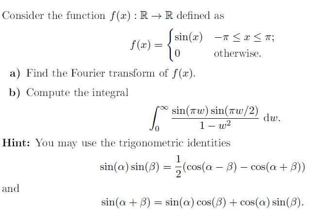 Solved Consider the function f(x) : R → R defined as | Chegg.com