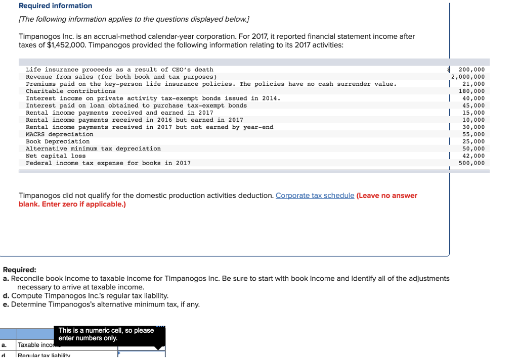 Required information [The following information