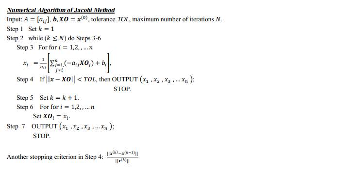 Solved 7.3 The Jacobi And Gauss-Seidel Iterative Methods The | Chegg.com