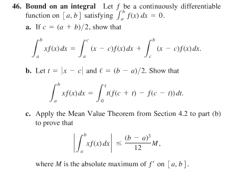 Solved Bound on an integral Let f be a continuously | Chegg.com