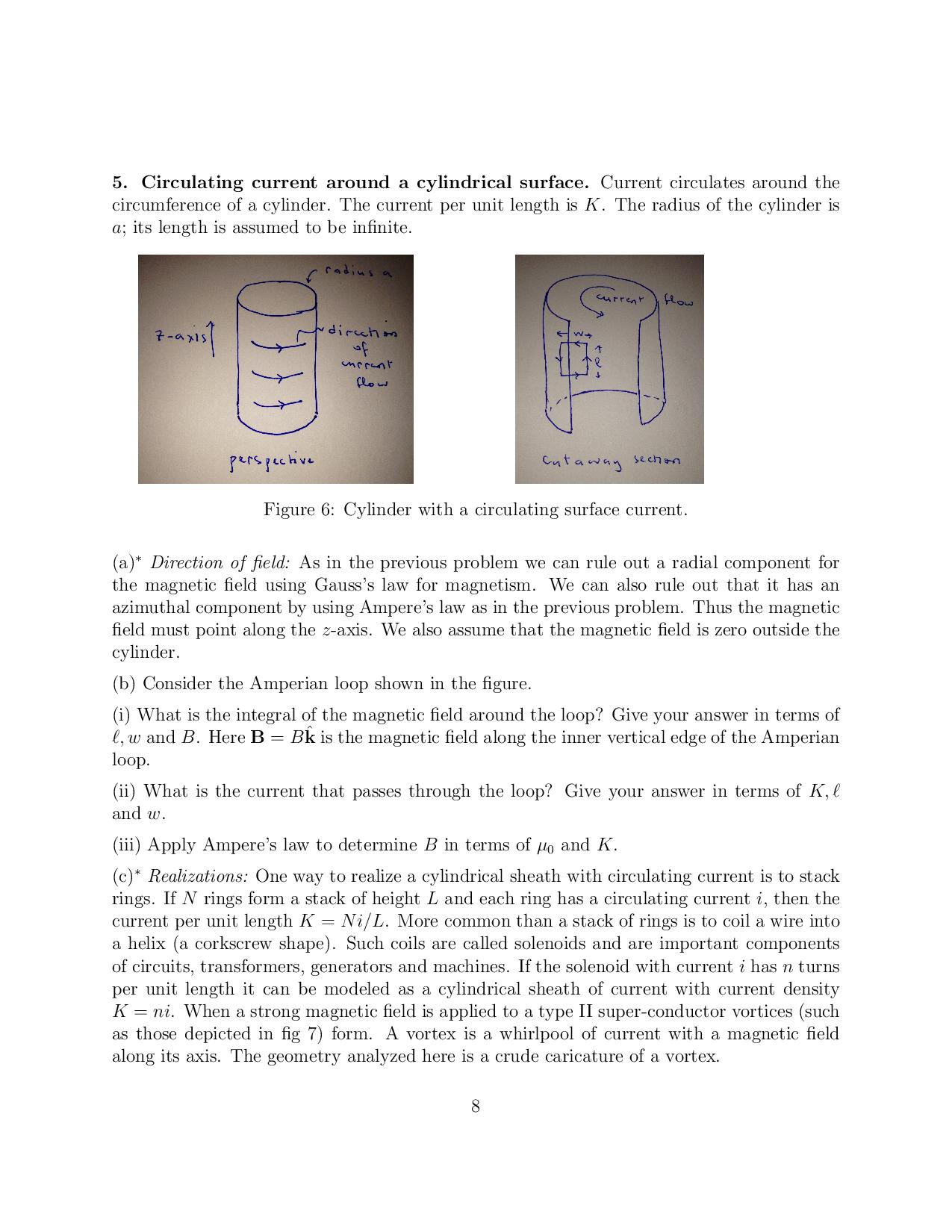 Solved Circulating current around a cylindrical surface. | Chegg.com