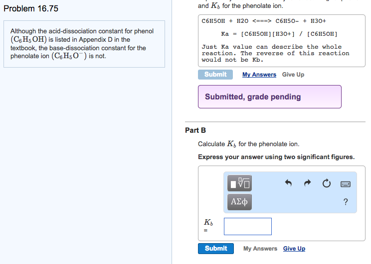 Solved Although the acid dissociation constant for phenol