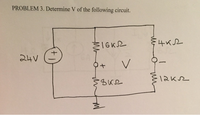 Solved Determine V of the following circuit | Chegg.com