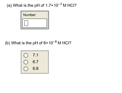 Solved What is the pH of 1.7 Times 10 - 3M HCl? What is the