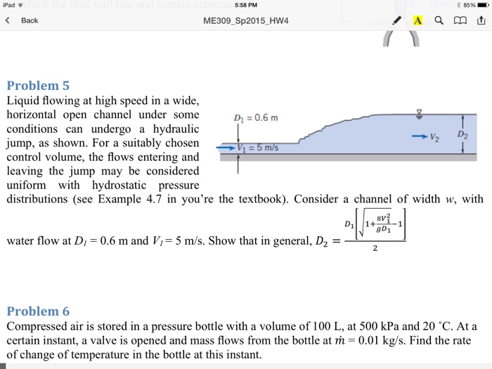 Solved Liquid flowing at high speed in a wide, horizontal