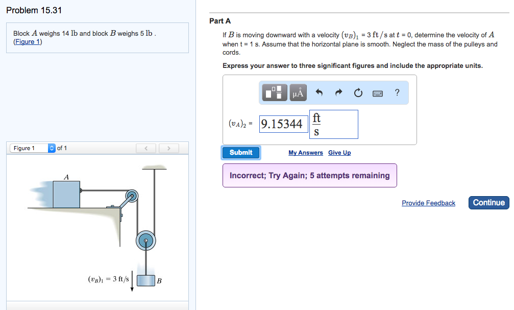 Solved Block A Weighs 14 Lb And Block B Weighs 5 Lb. (Figure | Chegg.com