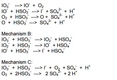 rate = k [IO3 - ][HSO3 - ] where k = 6.3 M-1 sec-1 at | Chegg.com