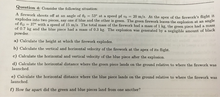 Solved Consider the following situation: A firework shoots | Chegg.com