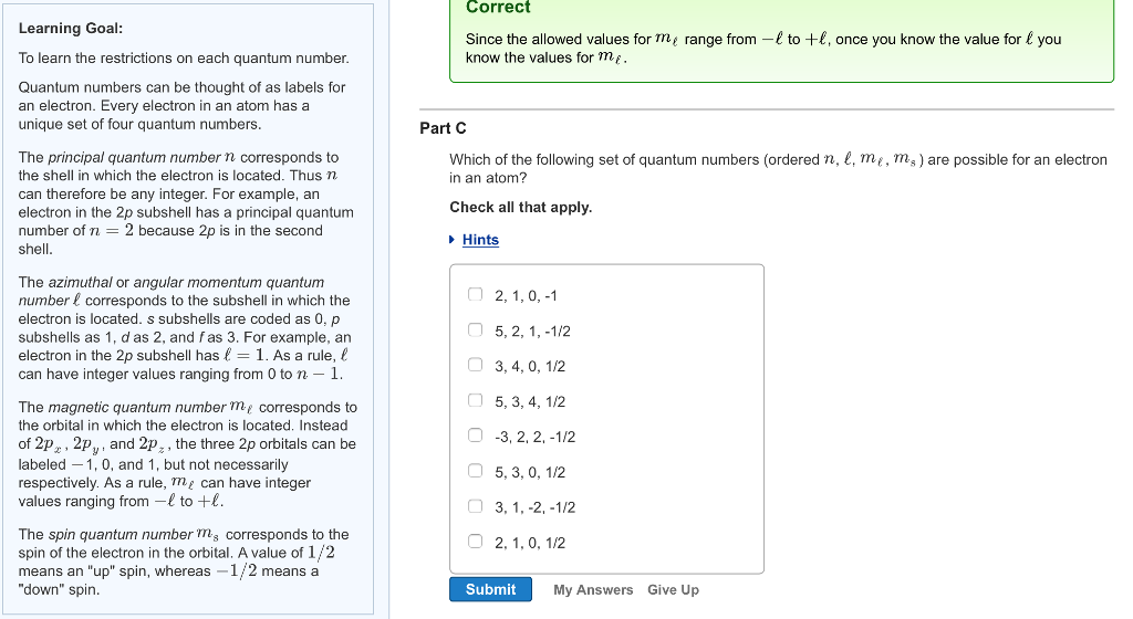 Solved Correct Learning Goal Since the allowed values for m