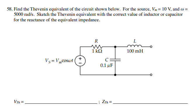 Solved Find the Thevenin equivalent of the circuit shown | Chegg.com