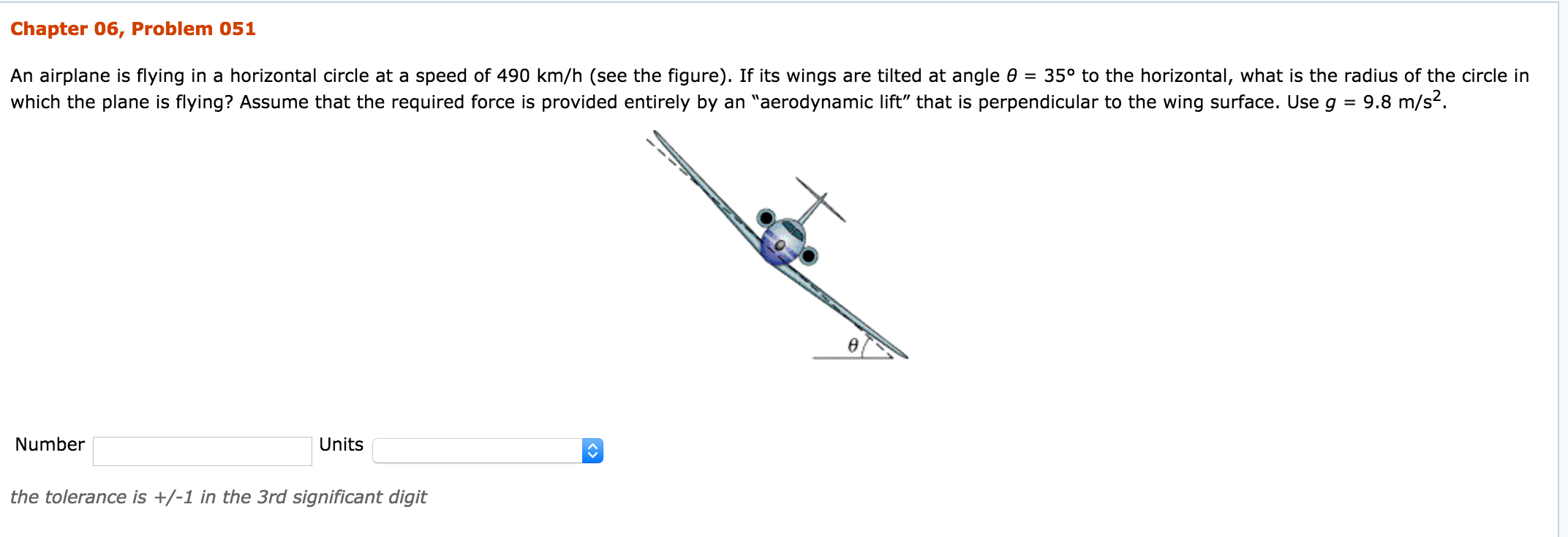 Solved An airplane is flying in a horizontal circle at a