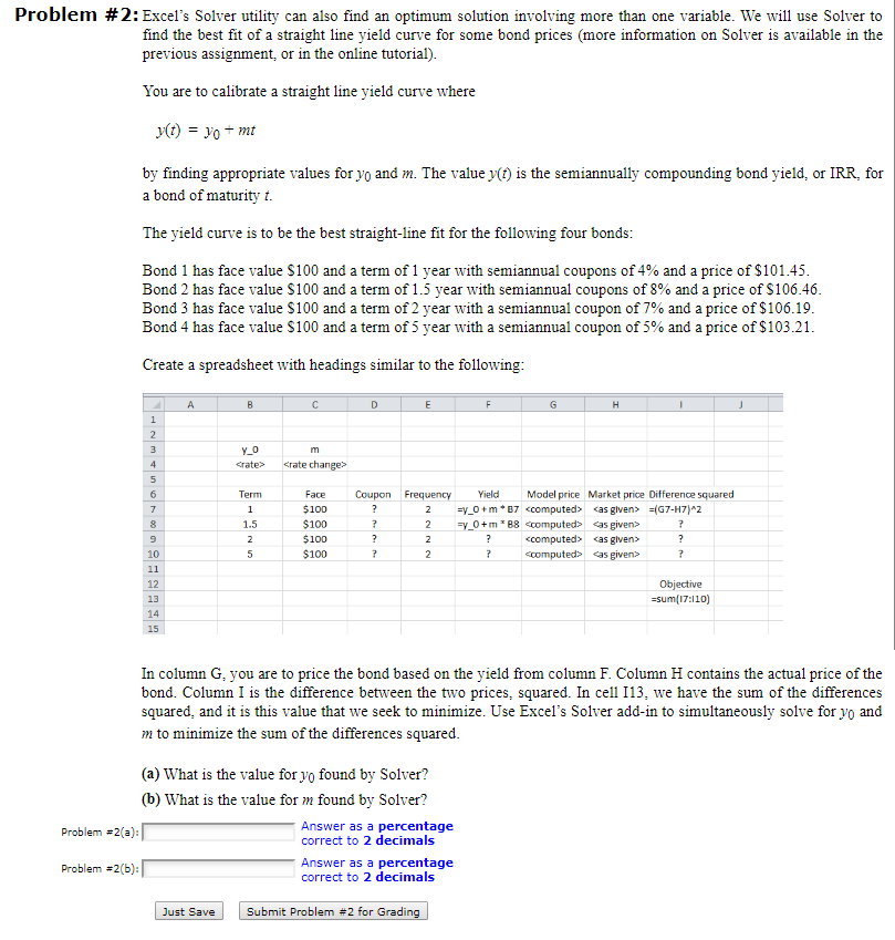 Problem #2: Excel's Solver utility can also find an | Chegg.com