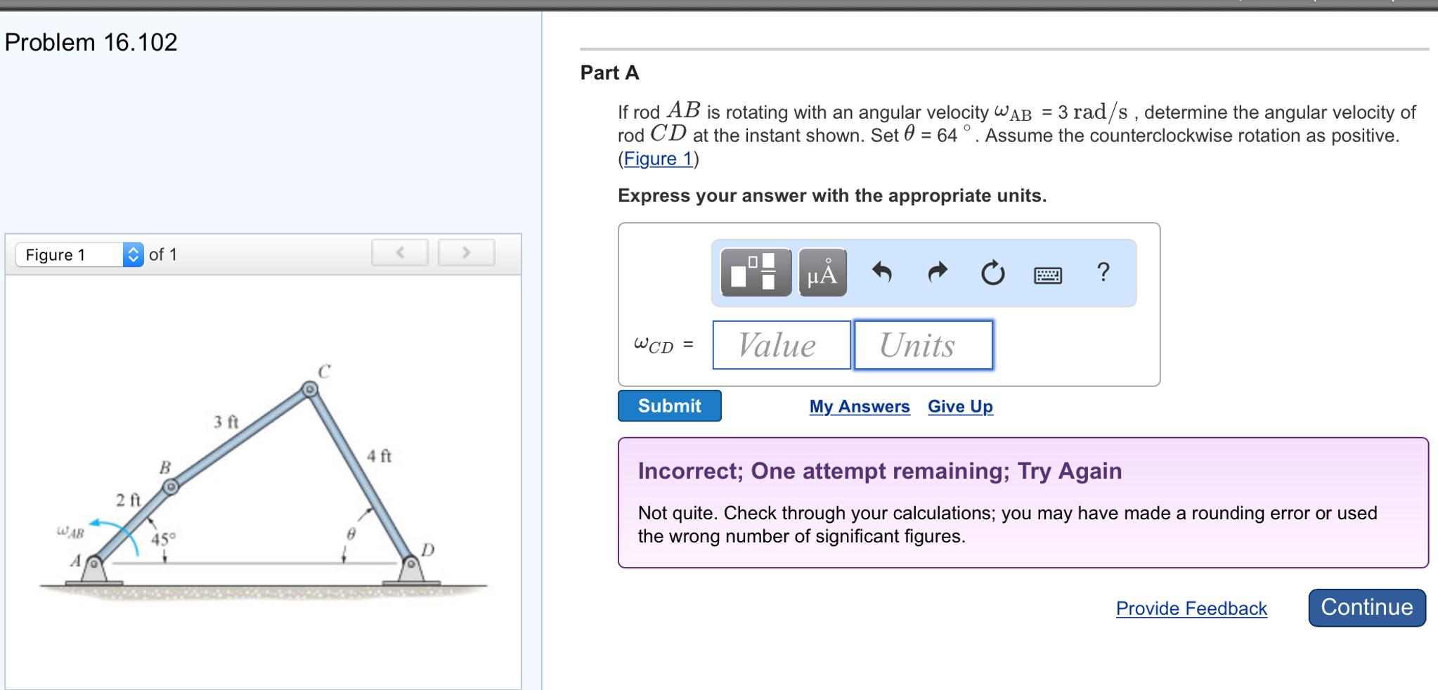 Solved If rod AB is rotating with an angular velocity