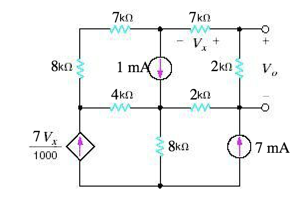 Solved Find Vo in the network in the figure below using | Chegg.com