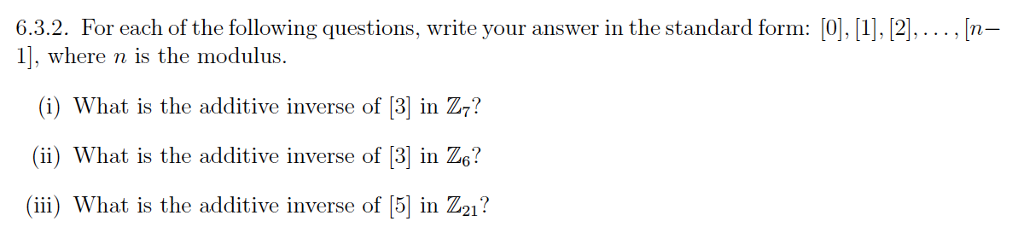 Solved 6 3 2 For Each Of The Following Questions Write Chegg