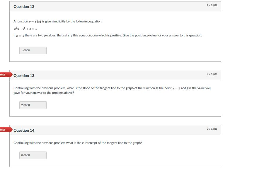 Solved 1 1 Pts Question 12 A Function Y Fx Is Given Chegg