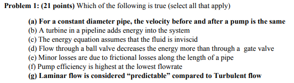 Solved Problem 1: (21 points) Which of the following is true | Chegg.com