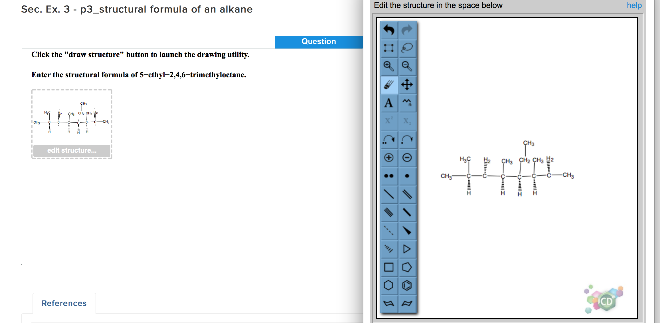 solved-enter-the-structural-formula-of-5-ethyl-2-4-6-chegg