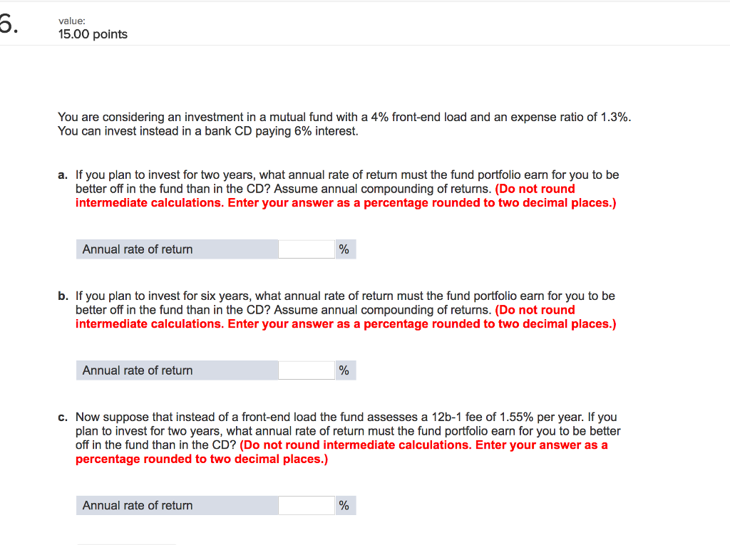 Solved You are considering an investment in a mutual fund