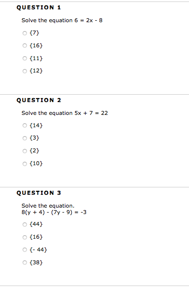 Solved QUESTION 1 Solve The Equation 6 2x 8 16 12 Chegg