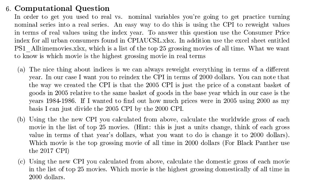 6 Computational Question In Order To Get You Used To Chegg