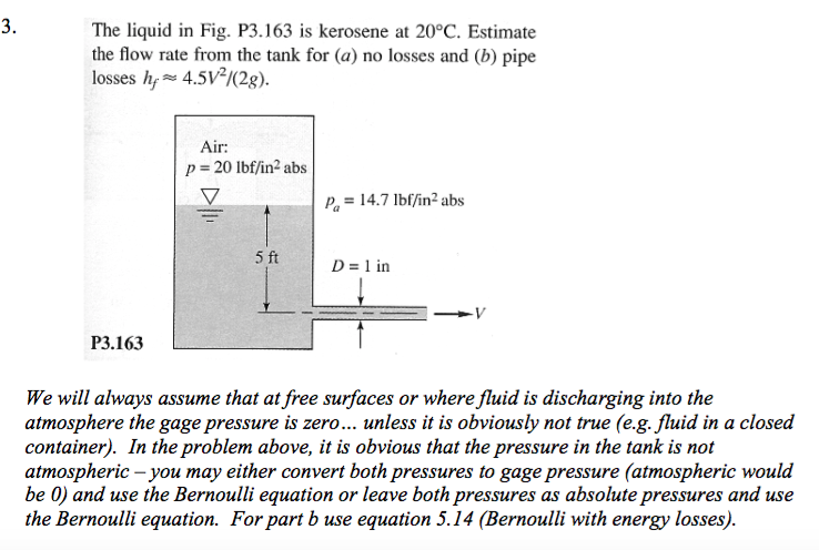 Solved 3. The liquid in Fig. P3.163 is kerosene at 20°C. | Chegg.com