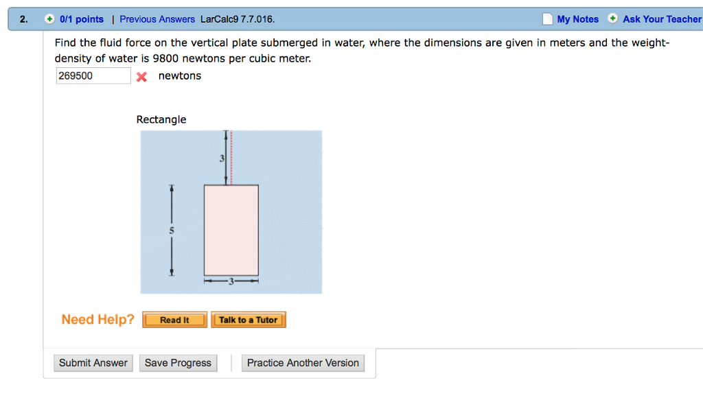 find the fluid force on the vertical side of the tank with a semicircle