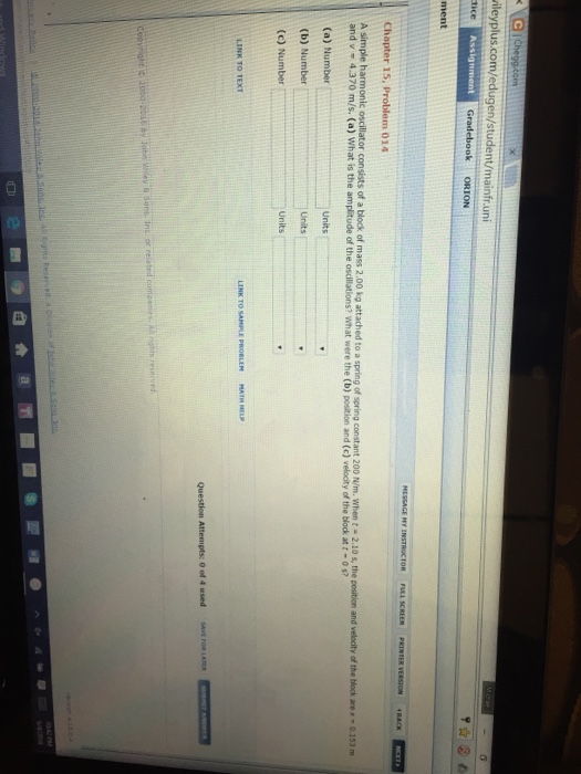 Solved A Simple Harmonic Oscillator Consists Of A Block Of Chegg