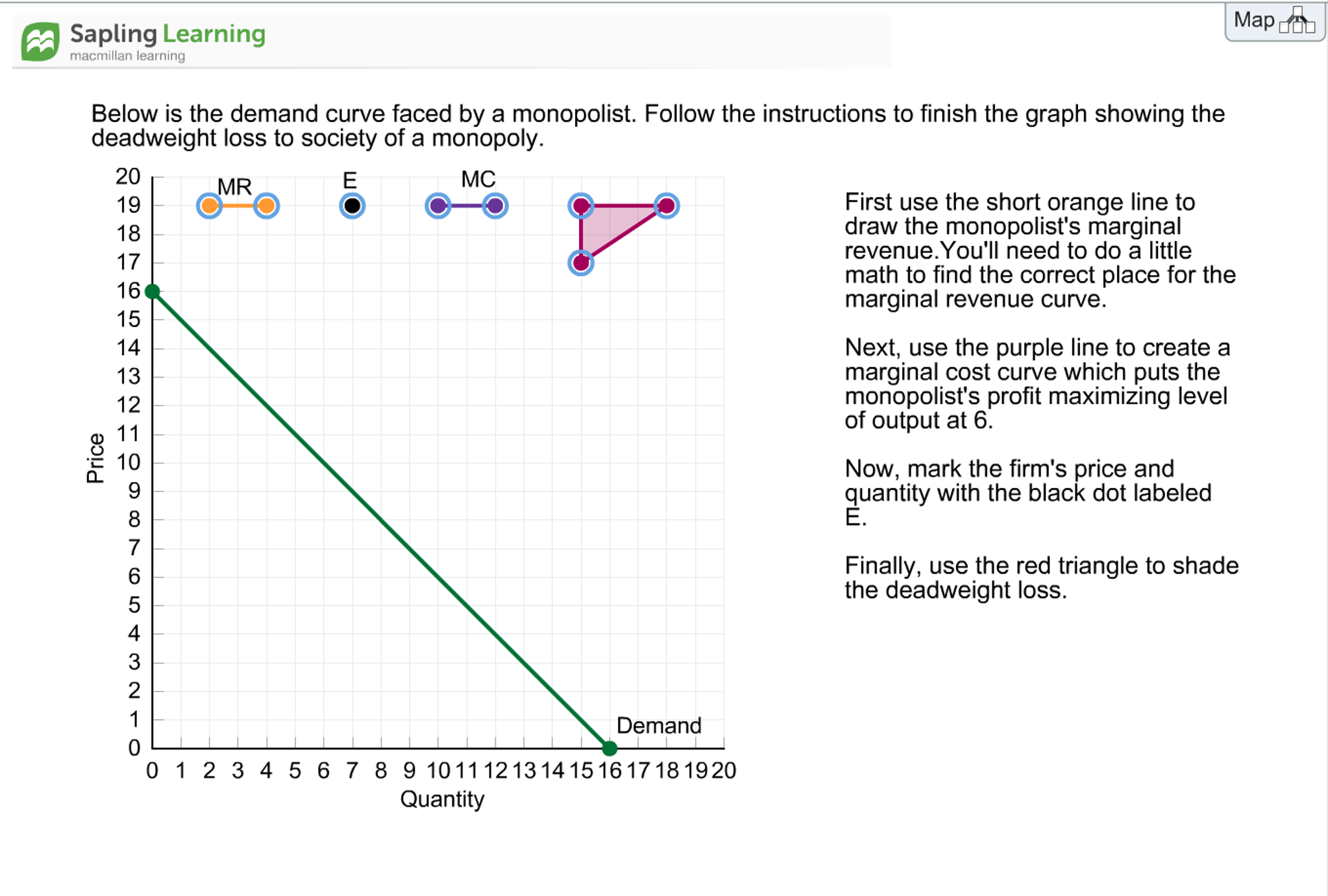 Solved Below Is The Demand Curve Faced By A Monopolist. | Chegg.com