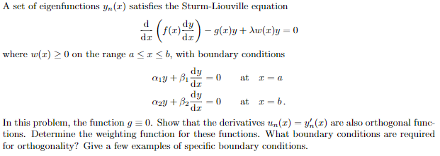 Determine the weighting function for these functions. | Chegg.com