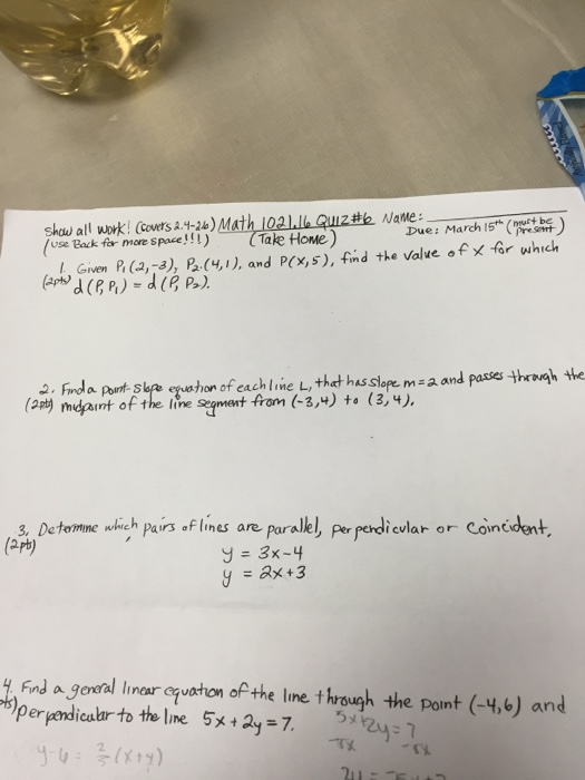 Solved Given P_1(2,-3), P_2(4,1), And P(x,5), Find The Value | Chegg.com