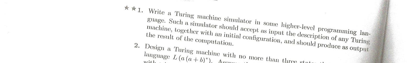 Solved Write a Turing machine simulator in some higher-level | Chegg.com