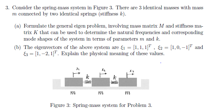 Solved Consider the spring-mass system in Figure 3. There | Chegg.com