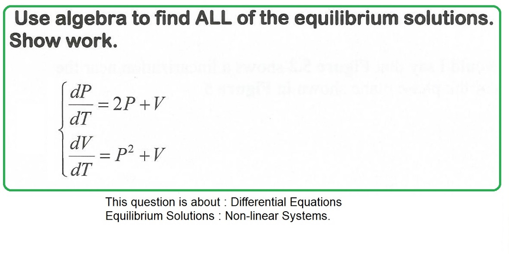 Solved Use algebra to find ALL of the equilibrium solutions.