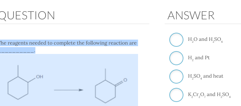 Solved The Reagents Needed To Complete The Following