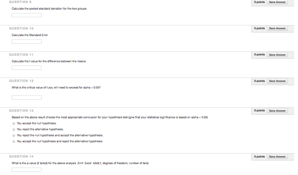 Solved QUESTION 7 5 points Save Answer A study was conducted | Chegg.com