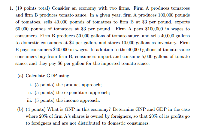 Solved Consider An Economy With Two Firms. Firm A Produces | Chegg.com