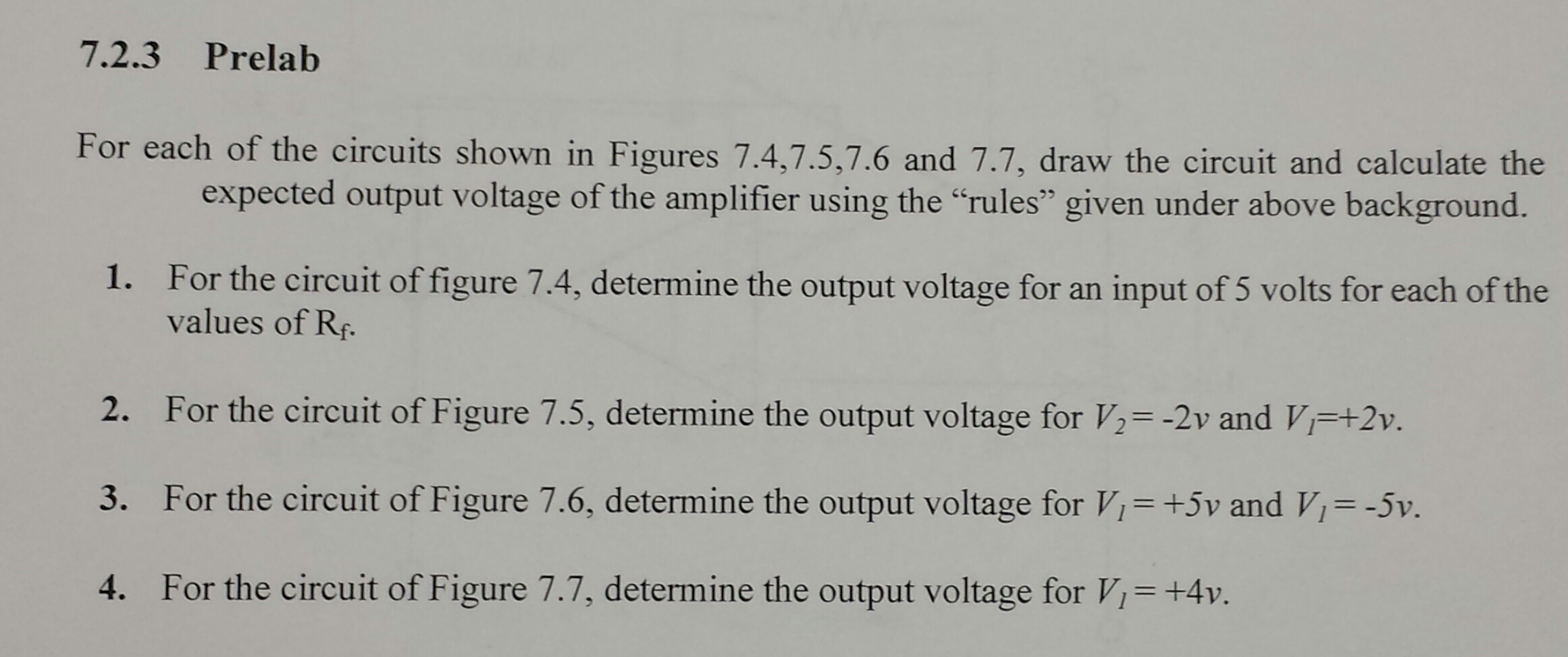 Solved 7.2.3 Prelab For each of the circuits shown in | Chegg.com