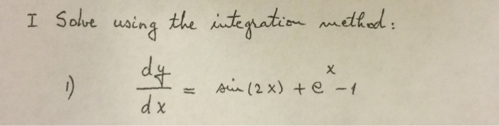 Solved Solve using the integration method: dy/dx = sin (2x) | Chegg.com