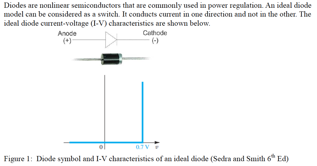 Solved Diodes are semiconductors that are commonly