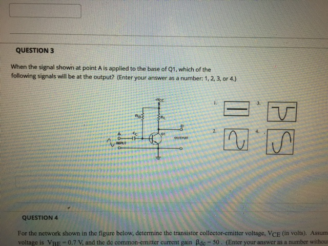 Solved When The Signal Shown At Point A Is Applied To The | Chegg.com