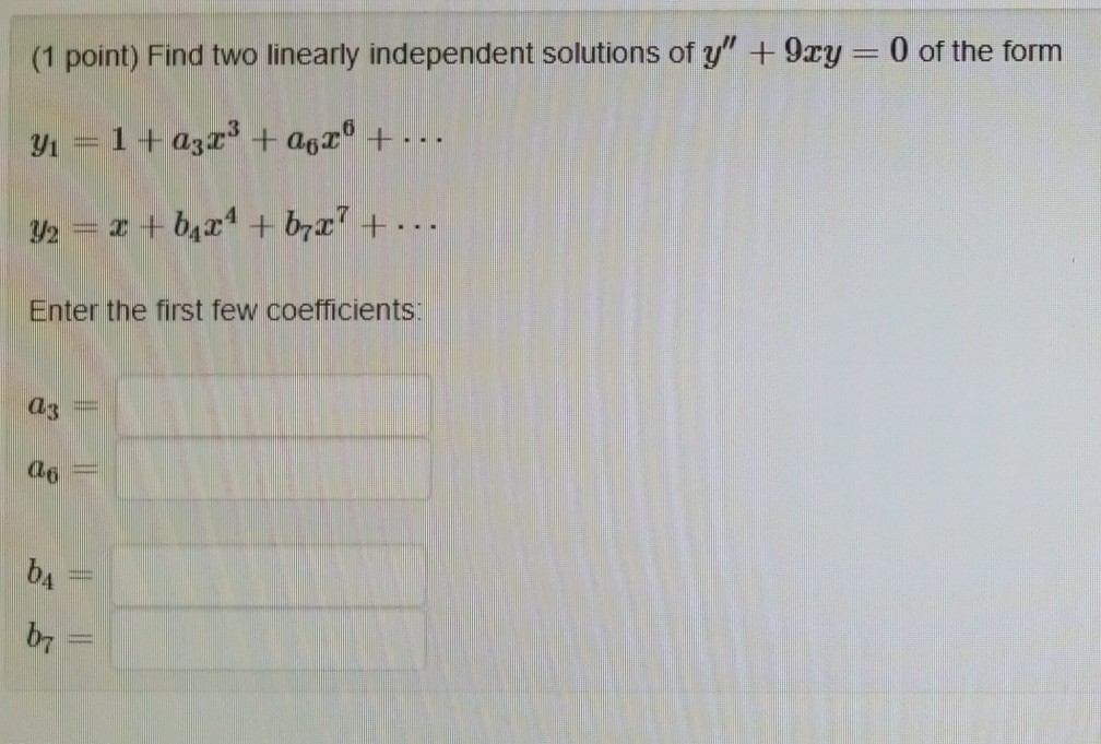 Solved 1 Point Find Two Linearly Independent Solutions 7515