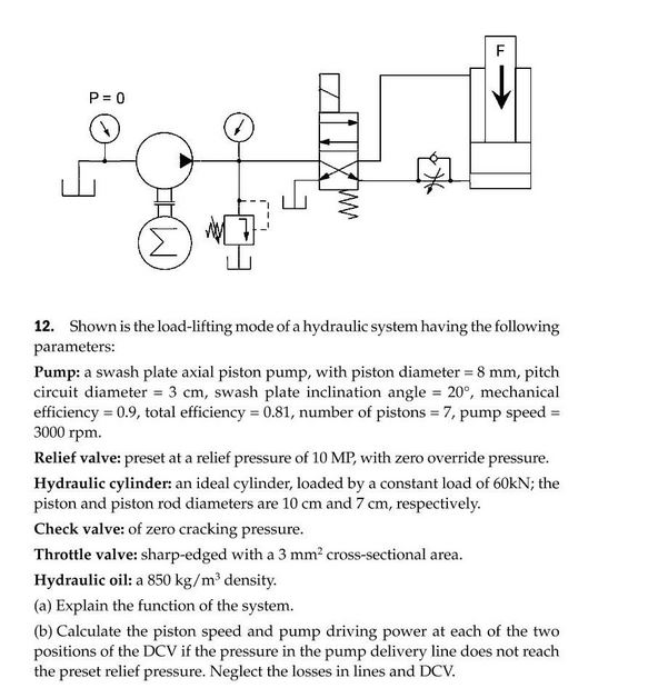 Solved b) Calculate the piston speed and pump driving power | Chegg.com