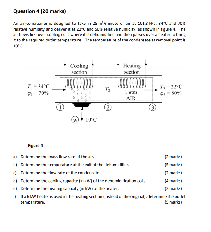 Solved Question 4 (20 marks) An airconditioner is designed