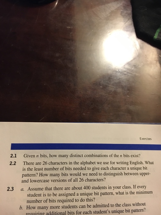 Solved Given n bits, how many distinct combinations of the n | Chegg.com