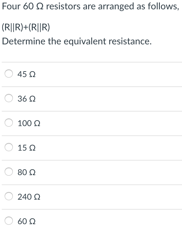 Solved Four 60 ? resistors are arranged as follows,