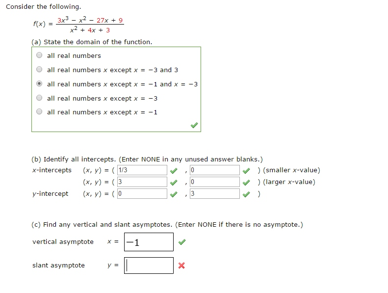 Solved Consider the following.f(x) = 3x^3 - x^2 - 27x + | Chegg.com