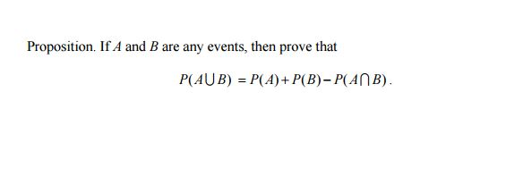 Solved Proposition. If A And B Are Any Events, Then Prove | Chegg.com