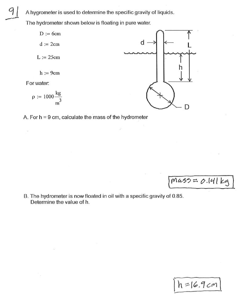 Solved A hygrometer is used to determine the specific