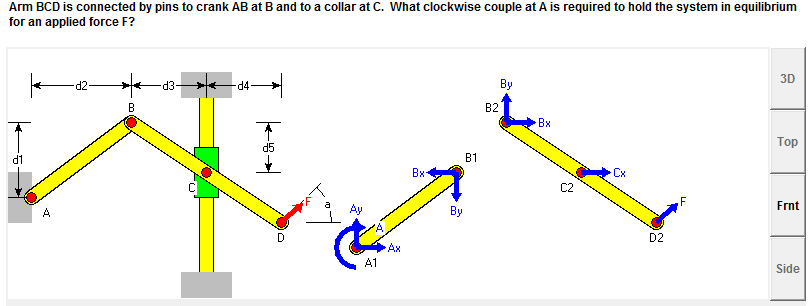 Solved Arm BCD Is Connected By Pins To Crank AB At B And To | Chegg.com